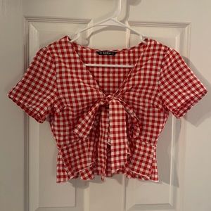 SHEIN Red Gingham Top